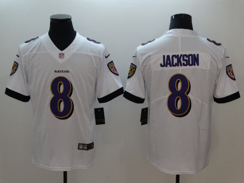 Men Baltimore Ravens #8 Jackson White Vapor Untouchable Limited Player Nike NFL Jerseys